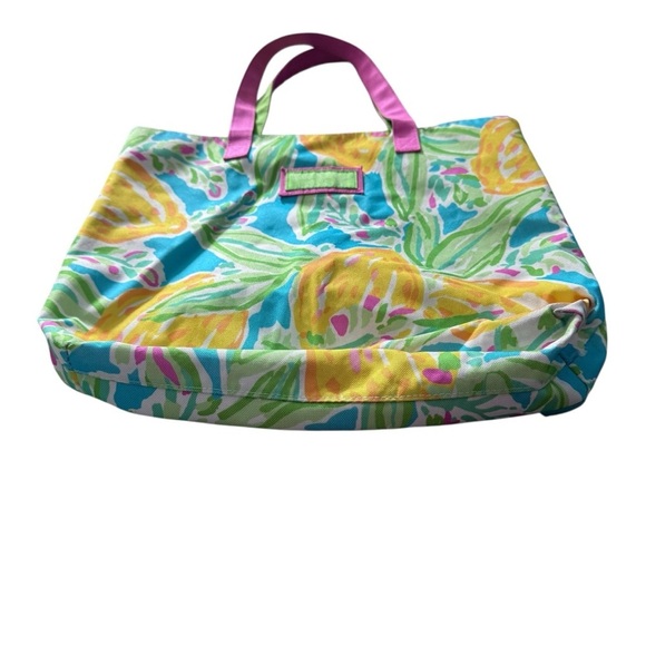 LILLY PULITZER For ESTEE LAUDER Tote Bag, Watercolor Lemons Beach Bag Purse - Picture 4 of 6